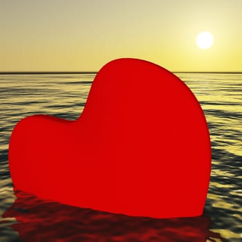 Heart Sinking Showing Loss Of Love And Broken Hearts