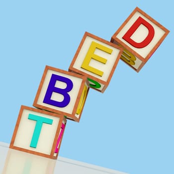 Debt Blocks Showing Bankruptcy Poverty And Being Really Broke