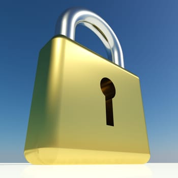 Big Padlock Showing Security Protection Or Safety