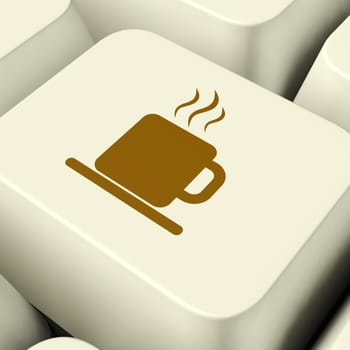 Coffee Mug Icon Computer White Key For Taking A Break
