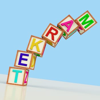 Market Blocks Showing Sales Marketing And Retailing