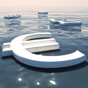 Euro Floating And Currencies Going Away Showing Money Exchange And Forex
