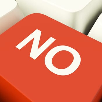 No Computer Key Showing Denial Panic Or Negativity