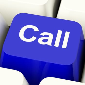 Call Computer Key In Blue For Help Or Assistance