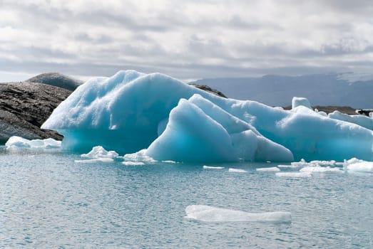icebergs on Jokulsarlon  lake in Iceland