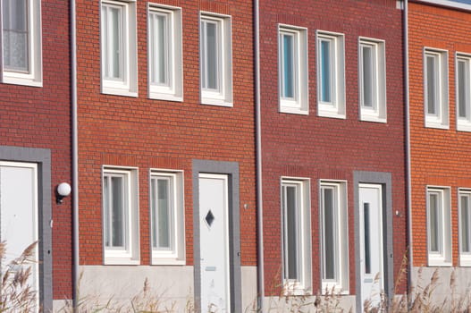 a row of new terraced houses in the Netherlands