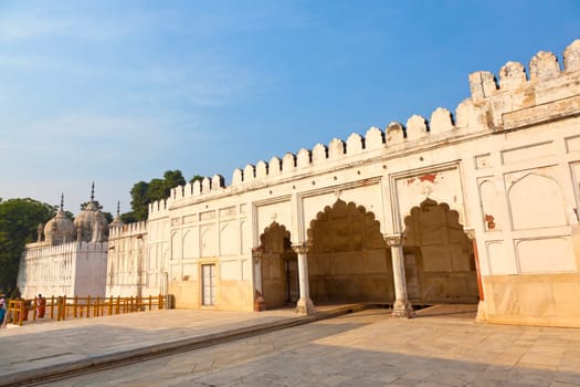 Hammam and Mosque in RED FORT complex in Delhi, India.