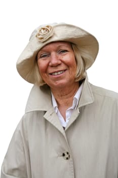 Senior woman in rain gear