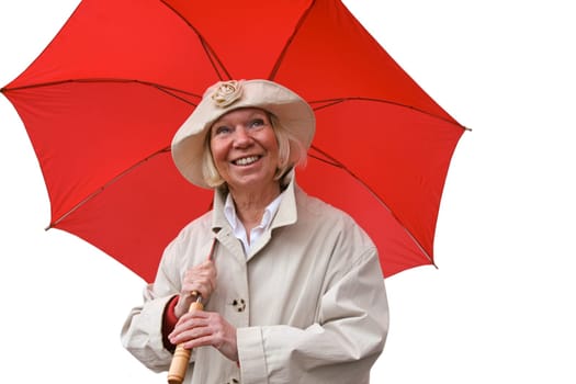 Senior woman with umbrella