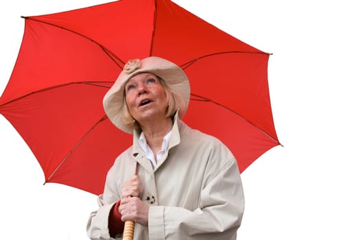 Senior woman with umbrella