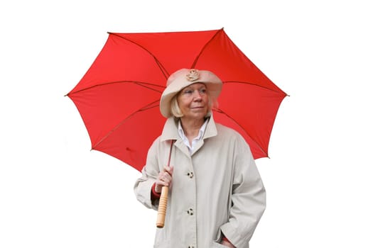 Senior woman with umbrella