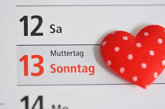 Mother's Day in the calendar