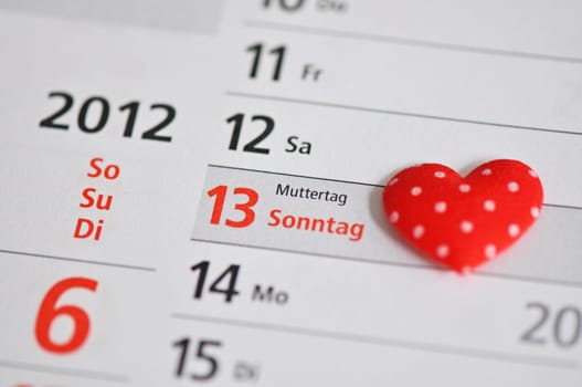 Mother's Day in the calendar