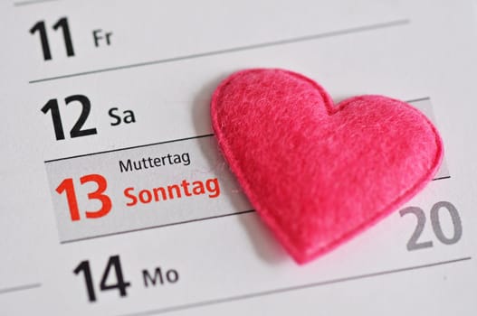 Mother's Day in the calendar