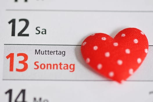 Mother's Day in the calendar