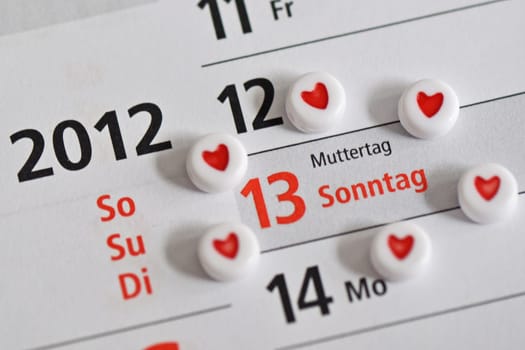 Mother's Day in the calendar