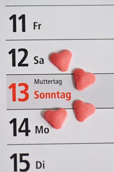 Mother's Day in the calendar