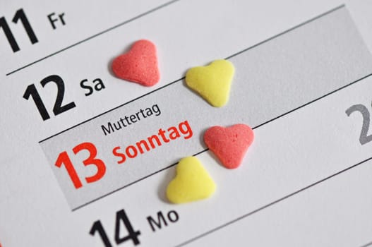 Mother's Day in the calendar