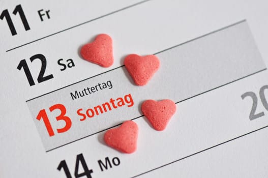 Mother's Day in the calendar