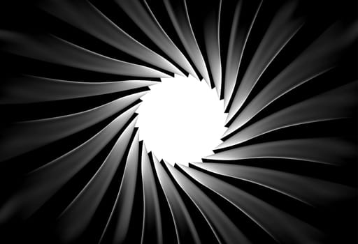 inside of a gun barrel with spiral background