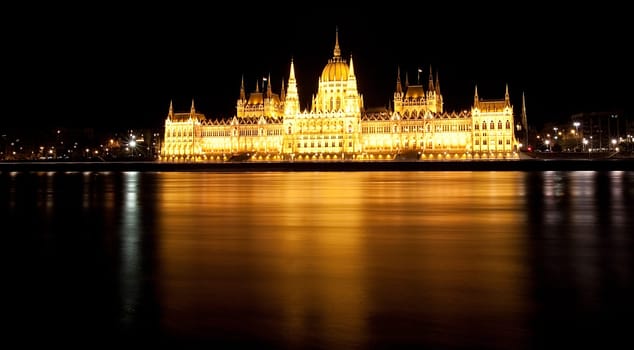 Hungarian parliament at night, Budapest