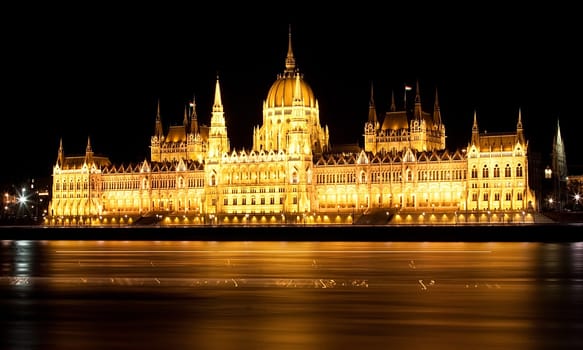 Hungarian parliament at night, Budapest