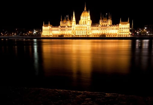 Hungarian parliament at night, Budapest