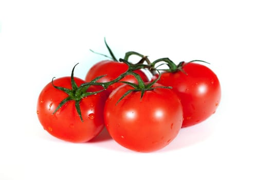 Tomato,fresh red vegetables against white background