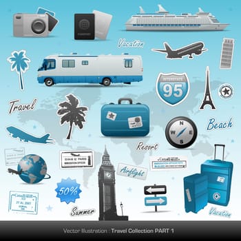 Travel icons symbol collection. Vector illustration