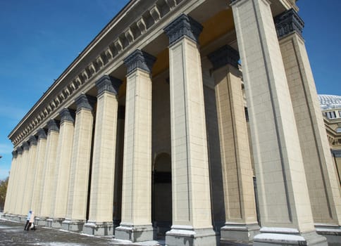 Columns of Novosibirsk opera theater, Siberia, october 2006