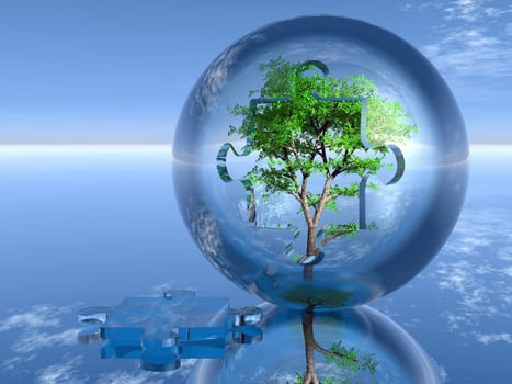 tree in a puzzle bubble