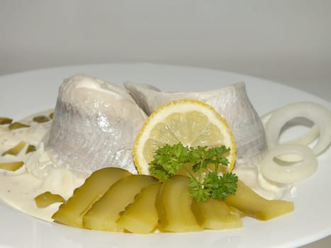 herring ,cream sauce