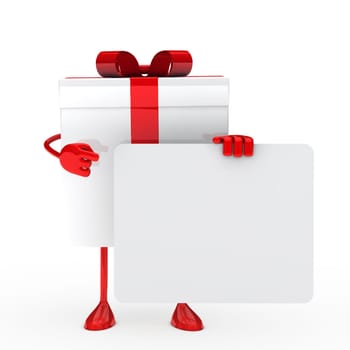 White gift box shows on billboard