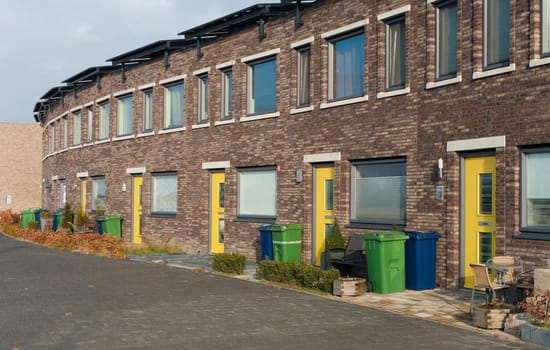 a row of new terraced houses in the Netherlands