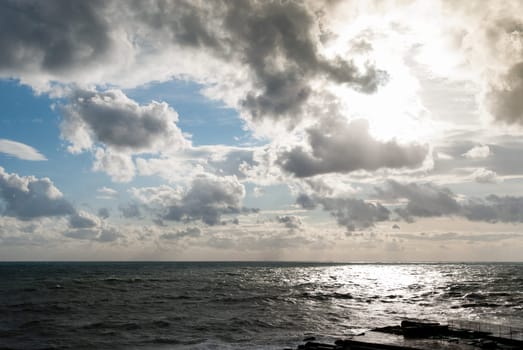 sunset over the sea moved to Genoa