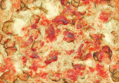 Detail of courgettes (zucchini) pizza with vegetables