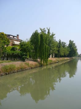 Ancient waterways and villas in Padua (Padova) in Veneto, Northern Italy
