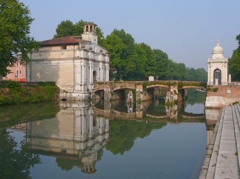 Ancient waterways and villas in Padua (Padova) in Veneto, Northern Italy