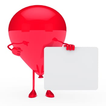 red party balloon shows finger on billboard
