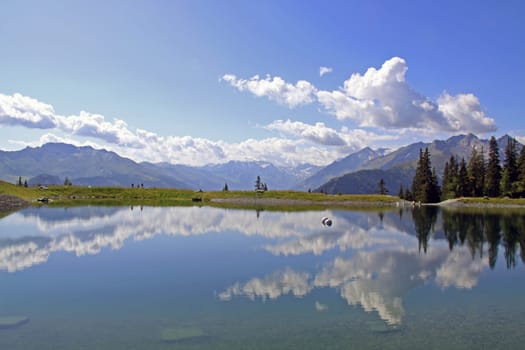 Mountain lake at the Rauriser Hochalm