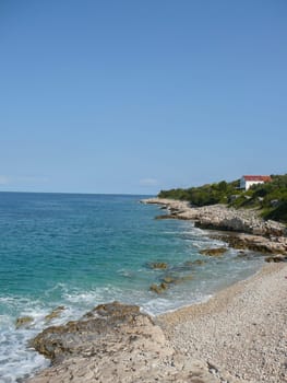 Unije island in Croatia part of the Cres Losinj archipelago in the Adriatic Sea