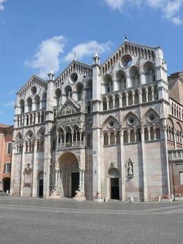 Romanesque Cathedral (Duomo) of Ferrara in Emilia Romagna, Italy