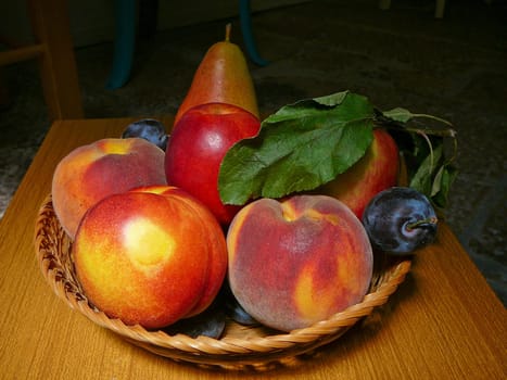 Still life with fruits (Peaches, Pears, Prunes, Apples)