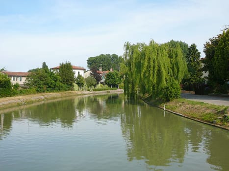 Ancient waterways and villas in Padua (Padova) in Veneto, Northern Italy