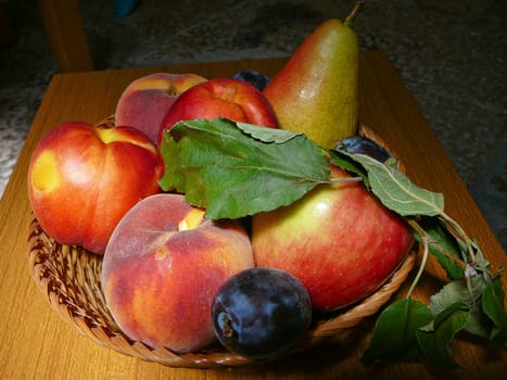 Still life with fruits (Peaches, Pears, Prunes, Apples)