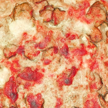 Detail of courgettes (zucchini) vegetarian pizza