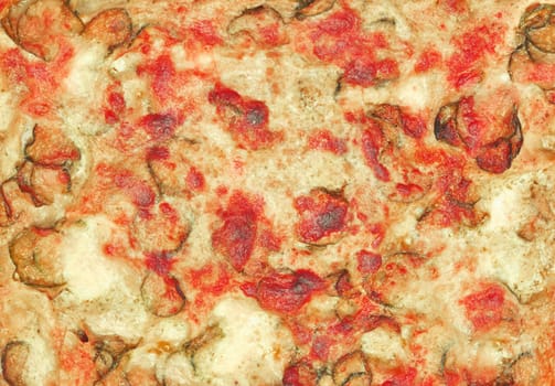 Detail of courgettes (zucchini) pizza with vegetables
