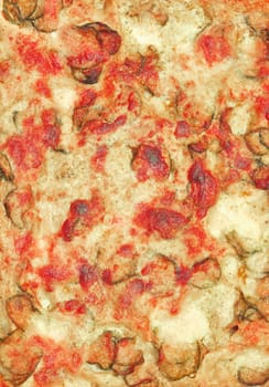 Detail of courgettes (zucchini) pizza with vegetables