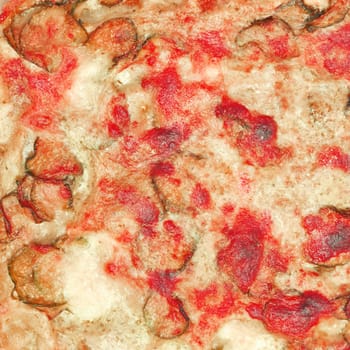 Detail of courgettes (zucchini) vegetarian pizza