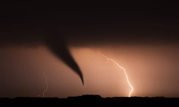 Tornado and lightning